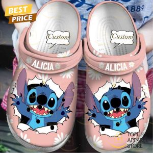 Personalized Name Flower Stitch Crocs