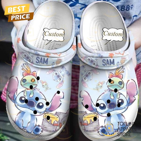 Personalized Straw Doll Cute Stitch Crocs