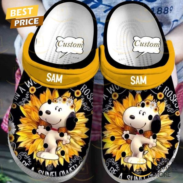 Personalized Snoopy Sunflower Crocs