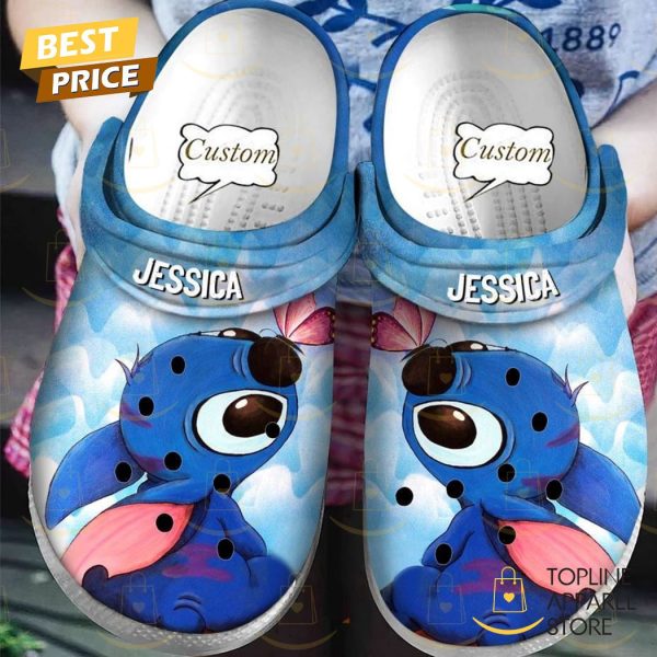 Personalized 2024 Stitch Crocs – Blue