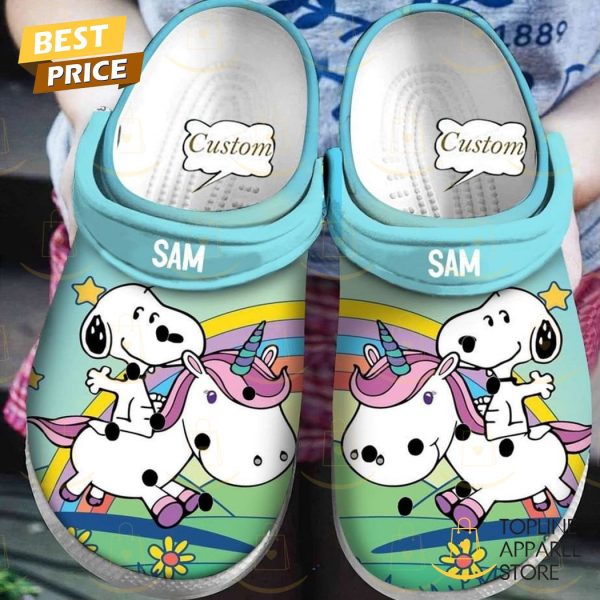 Personalized Rainbow Unicorn Snoopy Crocs