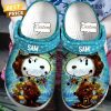 Personalized Adorable Peanut Snoopy Floral Blue Crocs