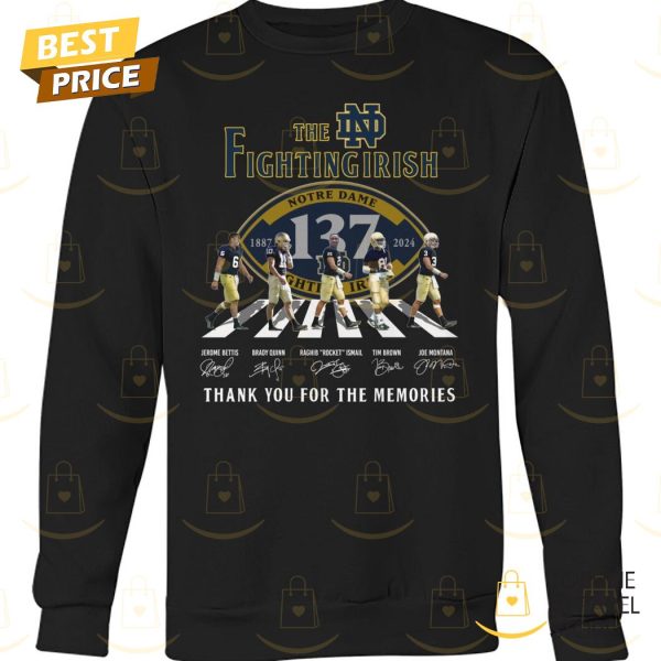 The Notre Dame Fighting Irish 1887-2024 Signature Thank You For The Memories Unisex T-Shirt