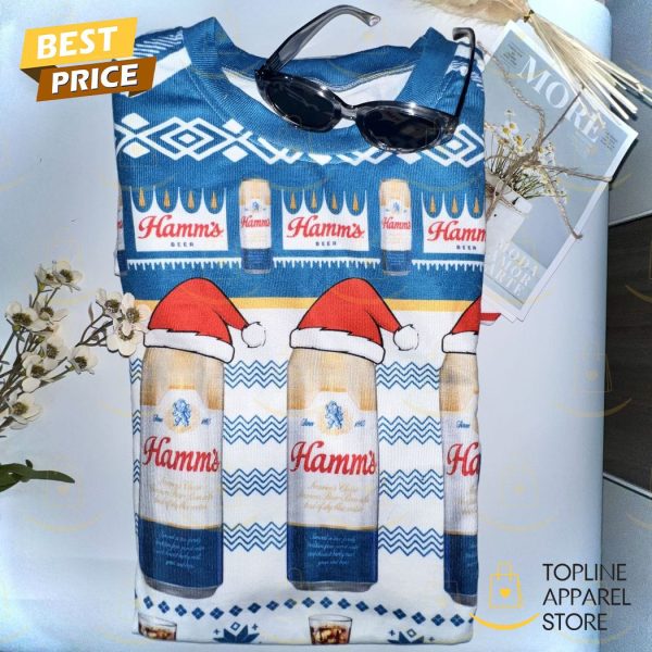 Hamm Beer Cans Holiday Christmas Sweater