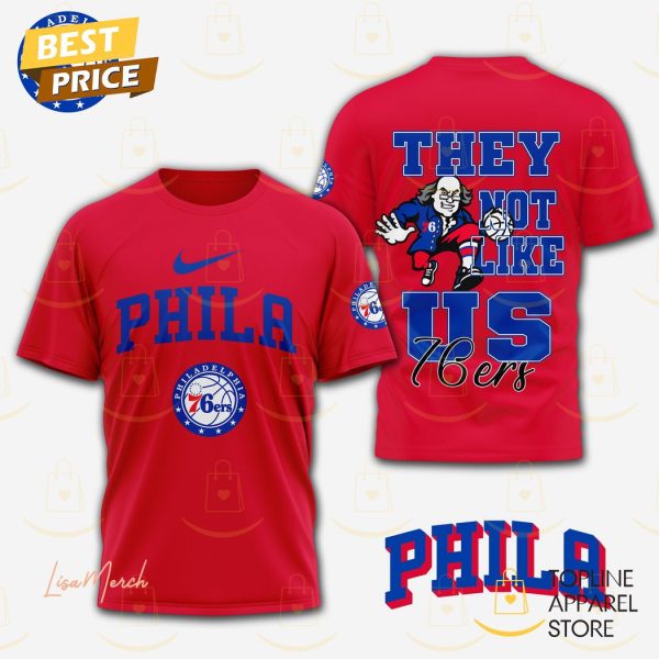 Philadelphia 76ers – They Not Like Us 3D T-Shirt – Red