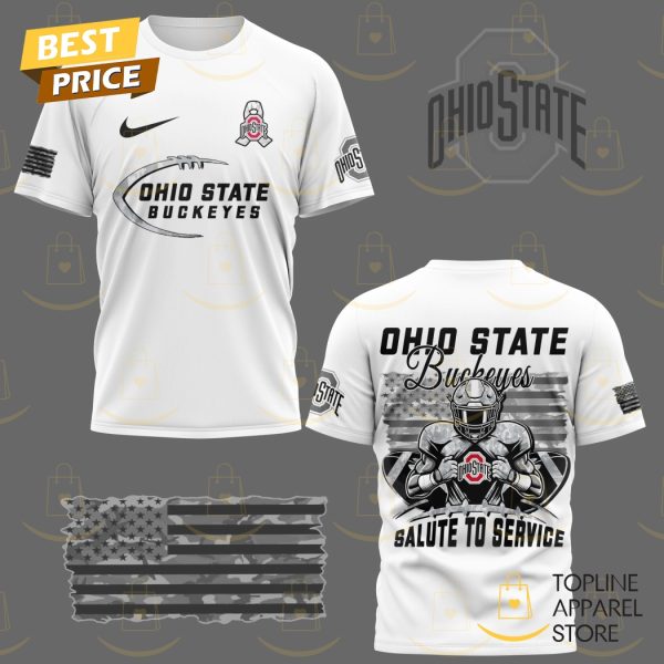 Ohio State Buckeyes – Salute To Service 3D T-Shirt – White