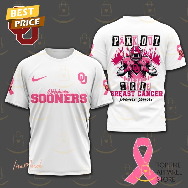 Oklahoma Sooners – Pink Out Tackle Breast Cancer Booner Sooner 3D T-Shirt