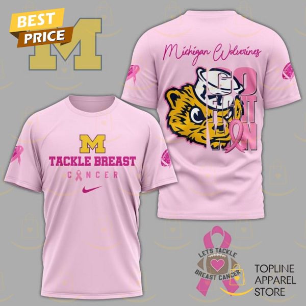 Michigan Wolverines Tackle Breast Cancer 3D T-Shirt – Pink