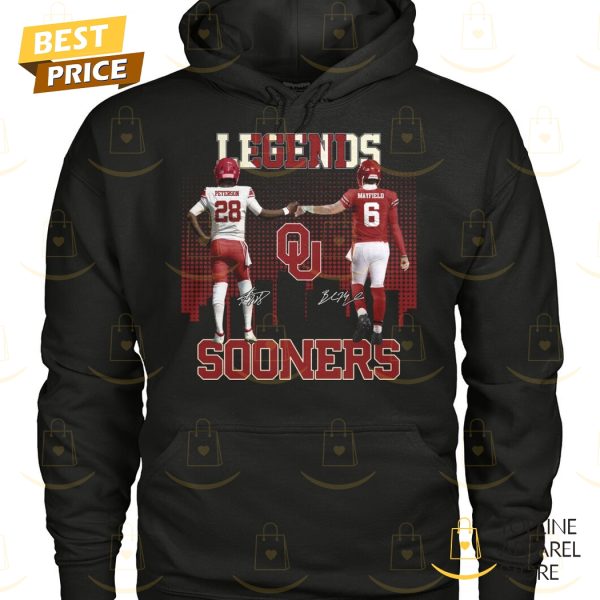 Oklahoma Sooners Adrian Peterson x Baker Mayfield Legends Signature Unisex T-Shirt