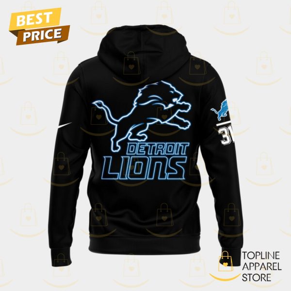 2024 Detroit Lions 313 Black Logo Hoodie