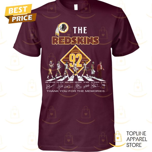 The Washington Commanders 92 Years Signature Thank You For The Memories Unisex T-Shirt