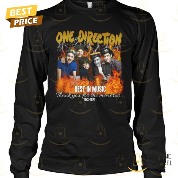 One Direction Rest In Music Thank You For The Memories 1993-2024 Unisex T-Shirt