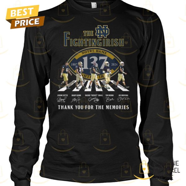 The Notre Dame Fighting Irish 1887-2024 Signature Thank You For The Memories Unisex T-Shirt