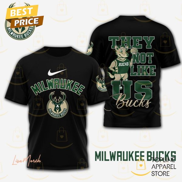 Milwaukee Bucks – They Not Like Us 3D T-Shirt – Black