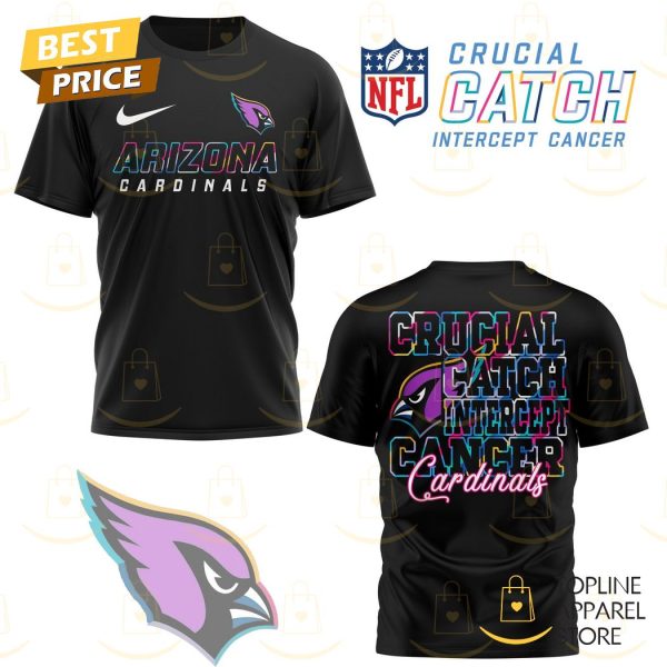 Arizona Cardinals Crucial Catch Intercept Cancer 3D T-Shirt