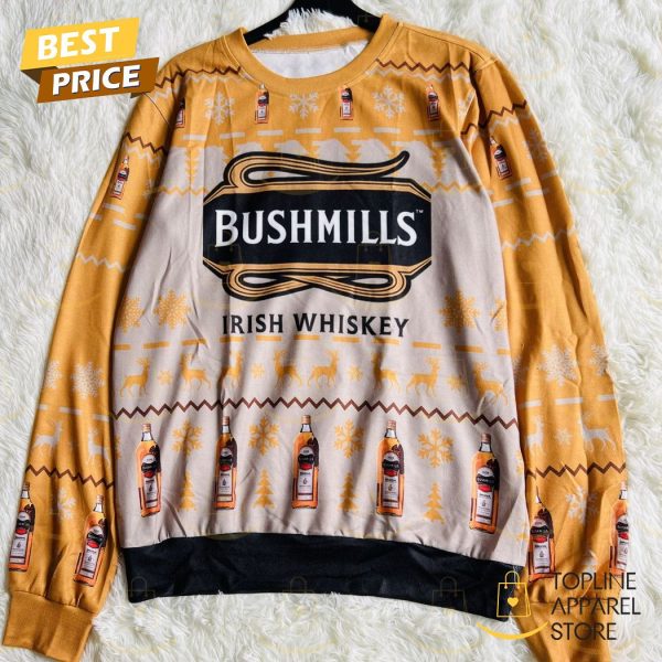 Bushmills Irish Whiskey Snowflakes Xmas Ugly Sweater