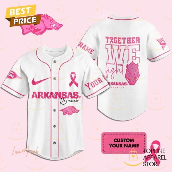 Personalized Arkansas Razorbacks Together We Fight Baseball Jersey