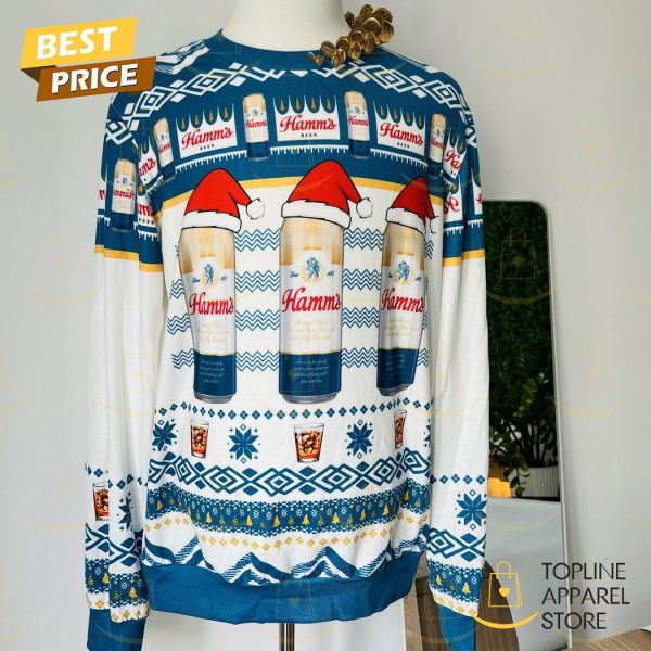 Hamm Beer Cans Holiday Christmas Sweater