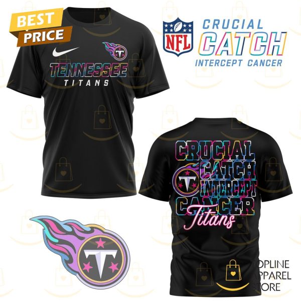 Tennessee Titans Crucial Catch Intercept Cancer 3D T-Shirt