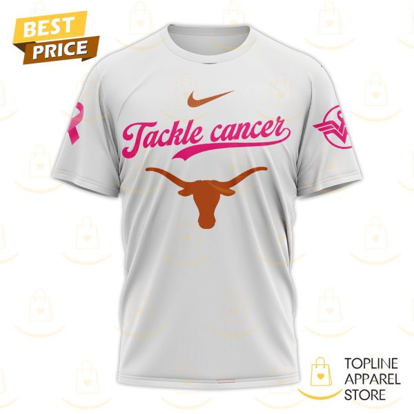 Tackle Cancer Her Fight Is Our Fight Texas Longhorns 3D T-Shirt