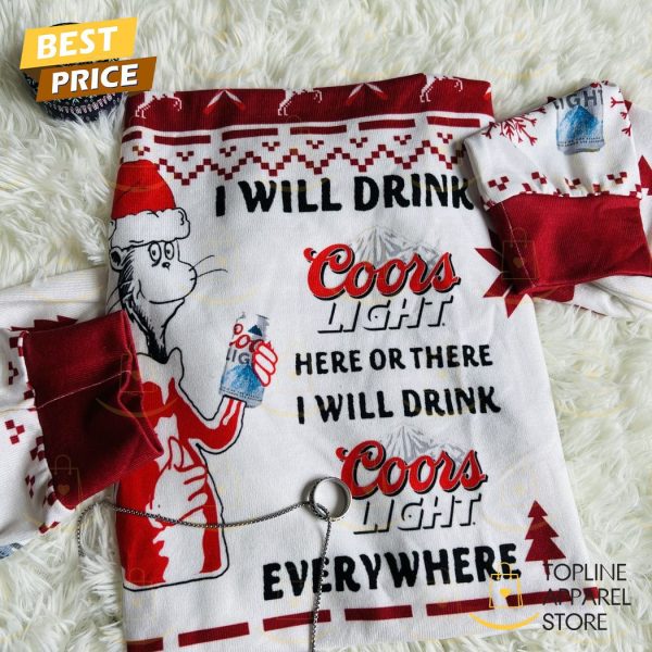 Corona Extra Beer Grinch I Will Drink Here Or There I Will Drink Everywhere Holiday Sweater