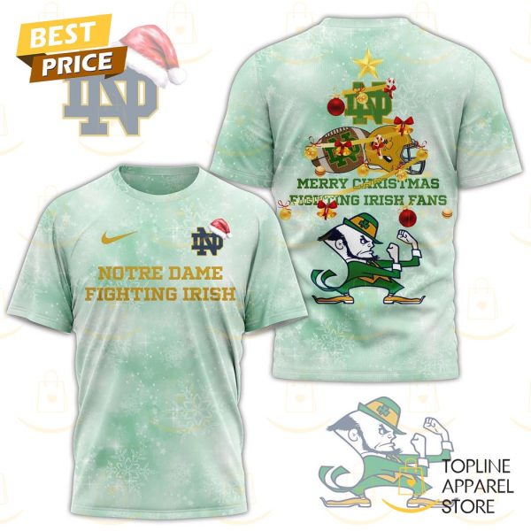 Notre Dame Fighting Irish Merry Christmas Fighting Irish Fans 2024 3D T-Shirt