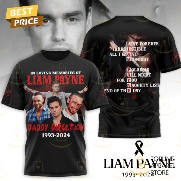 In Loving Memories Of Liam Payne Daddy Direction 1993-2024 3D T-Shirt