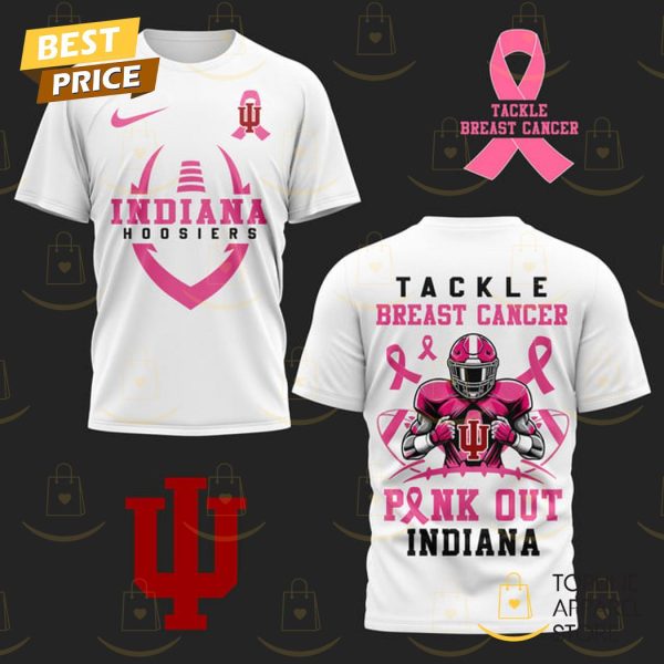 Indiana Hoosiers Tackle Breast Cancer – Pink Out Indiana 3D T-Shirt