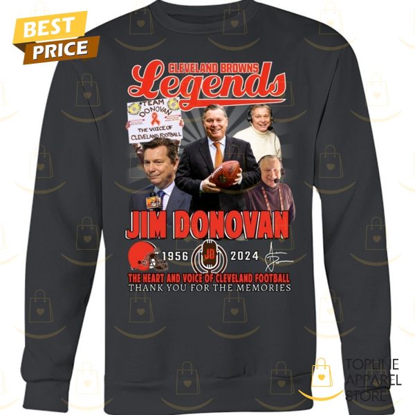 Jim Donovan Cleveland Browns Legends 1956-2024 Signature Thank You For The Memories Unisex T-Shirt