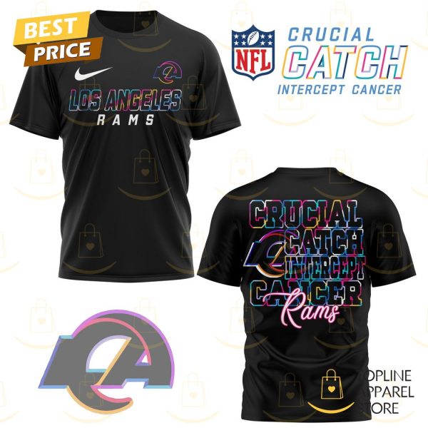 Los Angeles Rams Crucial Catch Intercept Cancer 3D T-Shirt