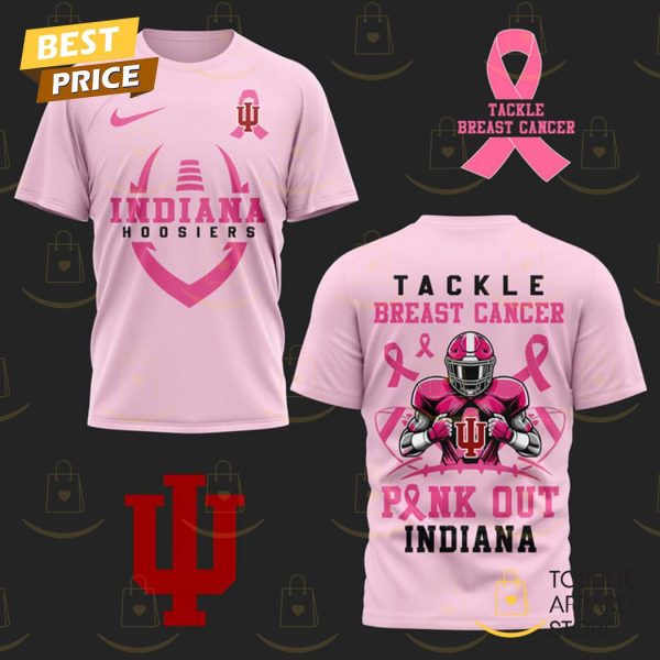 Indiana Hoosiers Tackle Breast Cancer – Pink Out Indiana 3D T-Shirt – Pink