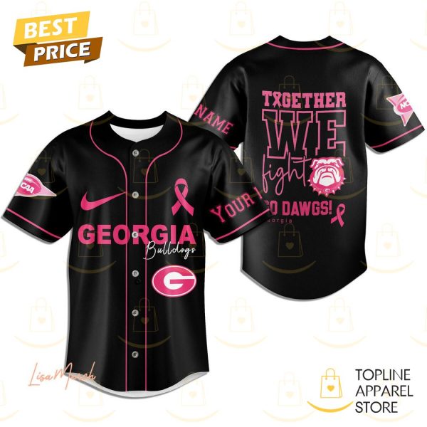 Personalized Georgia Bulldogs Together We Fight Baseball Jersey – Black