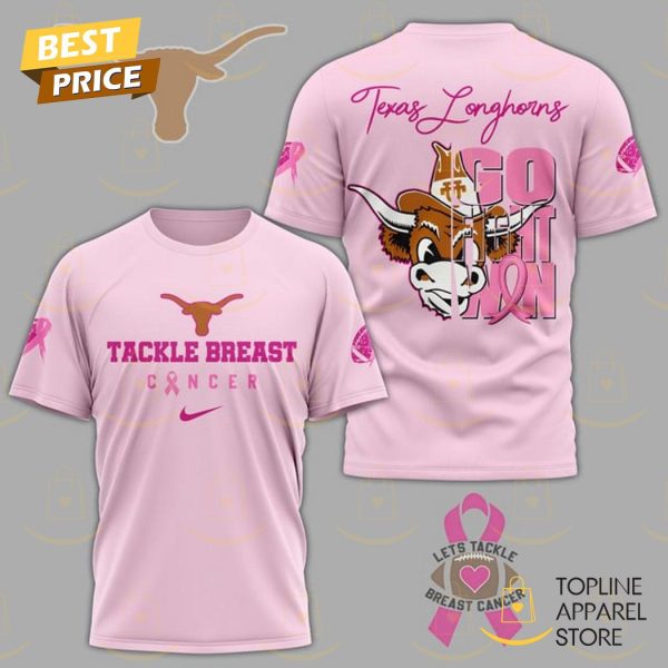 Texas Longhorns Tackle Breast Pink – Go Fight Win 3D T-Shirt – Pink