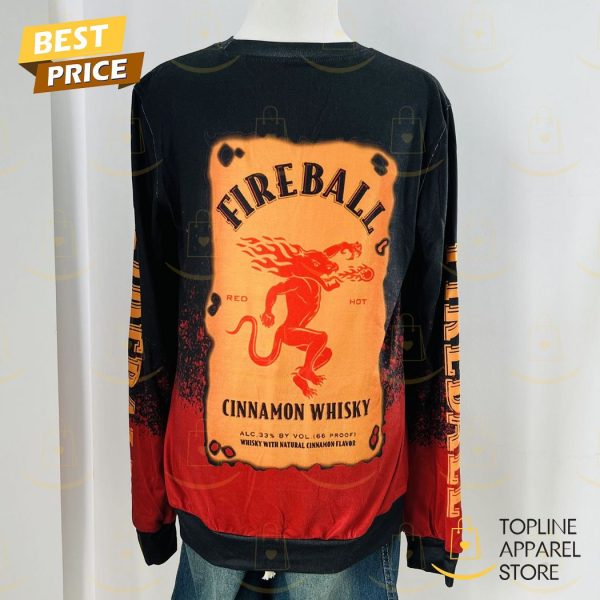 Fireball Cinnamon Whisky Logo For Wine Lover Sweater