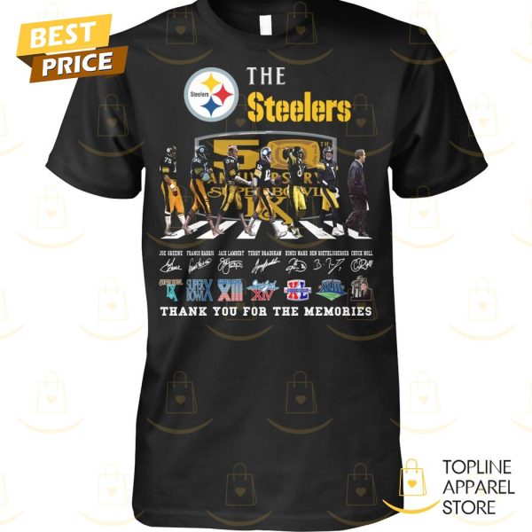 The Pittsburgh Steelers 50th Anniversary Signature Thank You For The Memories Unisex T-Shirt