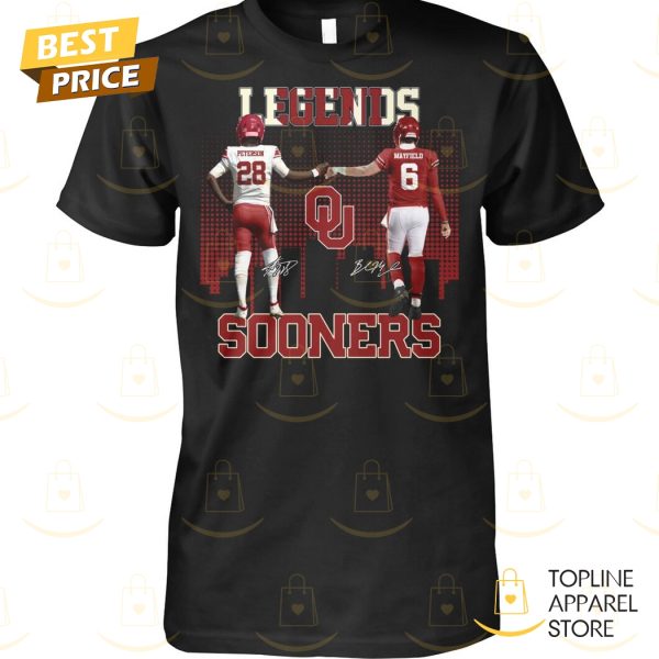 Oklahoma Sooners Adrian Peterson x Baker Mayfield Legends Signature Unisex T-Shirt