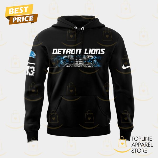 Detroit Lions 313 Design Logo Hoodie – Black