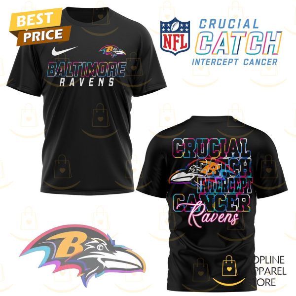 Baltimore Ravens Crucial Catch Intercept Cancer 3D T-Shirt