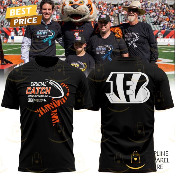 Cincinnati Bengals Crucial Catch Intercept Cancer 3D T-Shirt