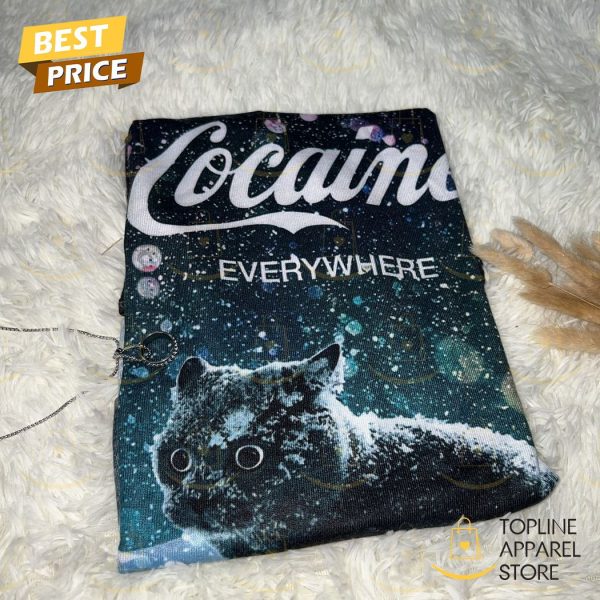 Cocaine Everywhere Cat With Snow Christmas Sweater