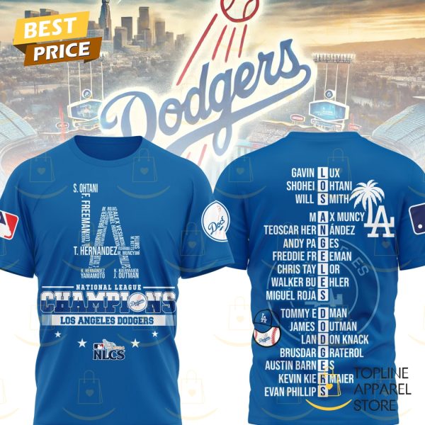 National League Champions 2024 Los Angeles Dodgers 3D T-Shirt