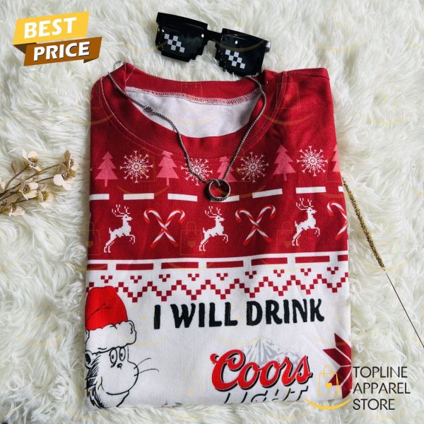 Corona Extra Beer Grinch I Will Drink Here Or There I Will Drink Everywhere Holiday Sweater