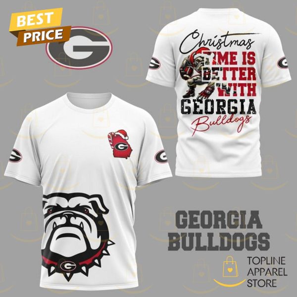 Christmas Time Is Better With Georgia Bulldogs 3D T-Shirt – White