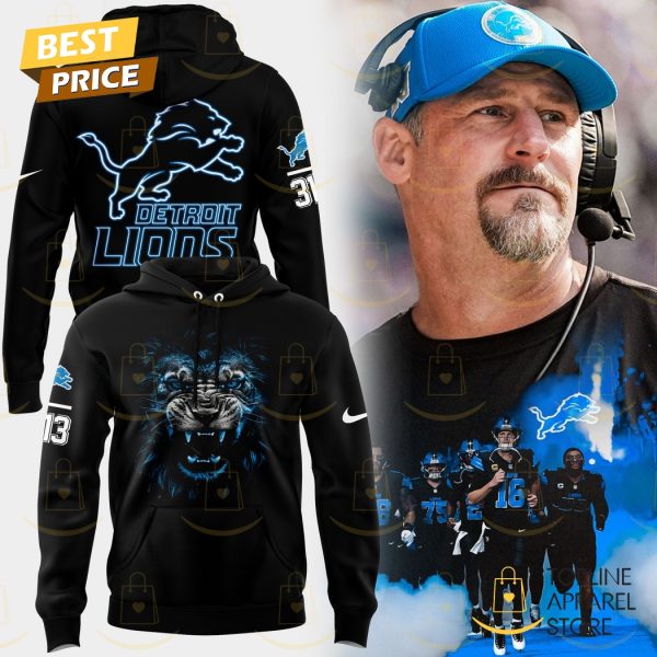 2024 Detroit Lions 313 Black Logo Hoodie