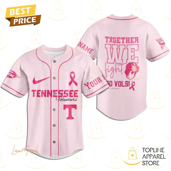 Tennessee Volunteers Together We Fight – Go Vols Baseball Jersey – Pink