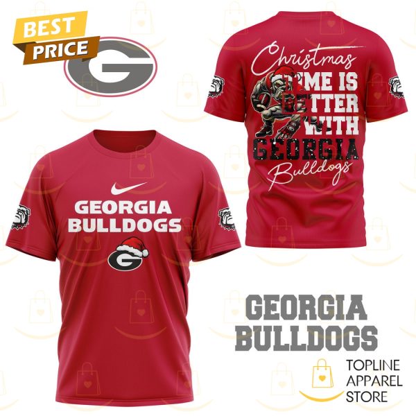 Christmas Time Is Better With Georgia Bulldogs 3D T-Shirt – Red