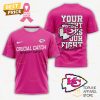 Kansas City Chiefs Crucial Catch In Tercept Cancer – Your Fight Is Our Fight Beat Cancer 3D T-Shirt – White