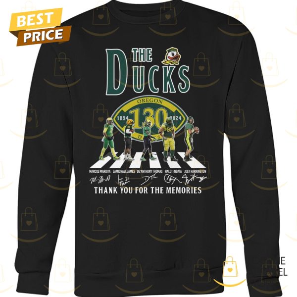 The Oregon Ducks 130 Years Signature Thank You For The Memories Unisex T-Shirt