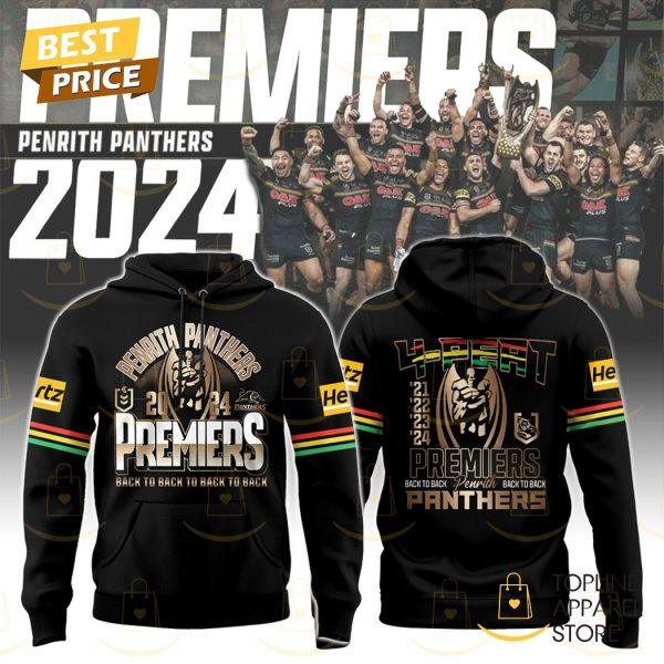 2024 Penrith Panthers 4 Peat Premiers Back To Back To Back To Back Hoodie