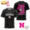 Nebraska Huskers Your Fight Is Our Fight Tackle Cancer 3D T-Shirt – White